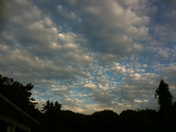 湯川記念館から望む秋の夕暮れの雲。