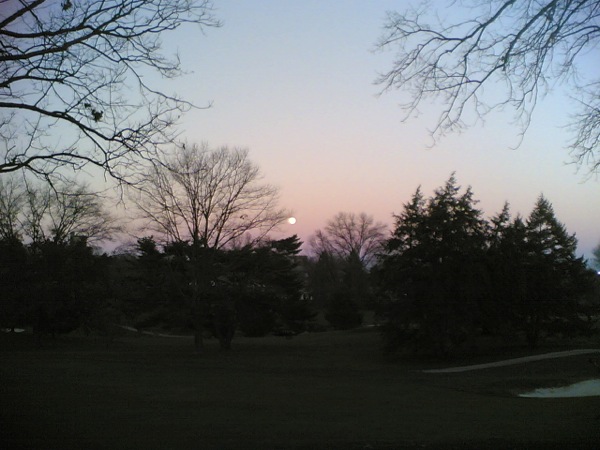見事な夕日でした。--と書きましたが、良く考えてみるとこれは月の出の筈です。