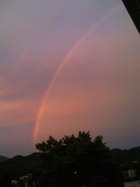 夕方にも虹が見えました。